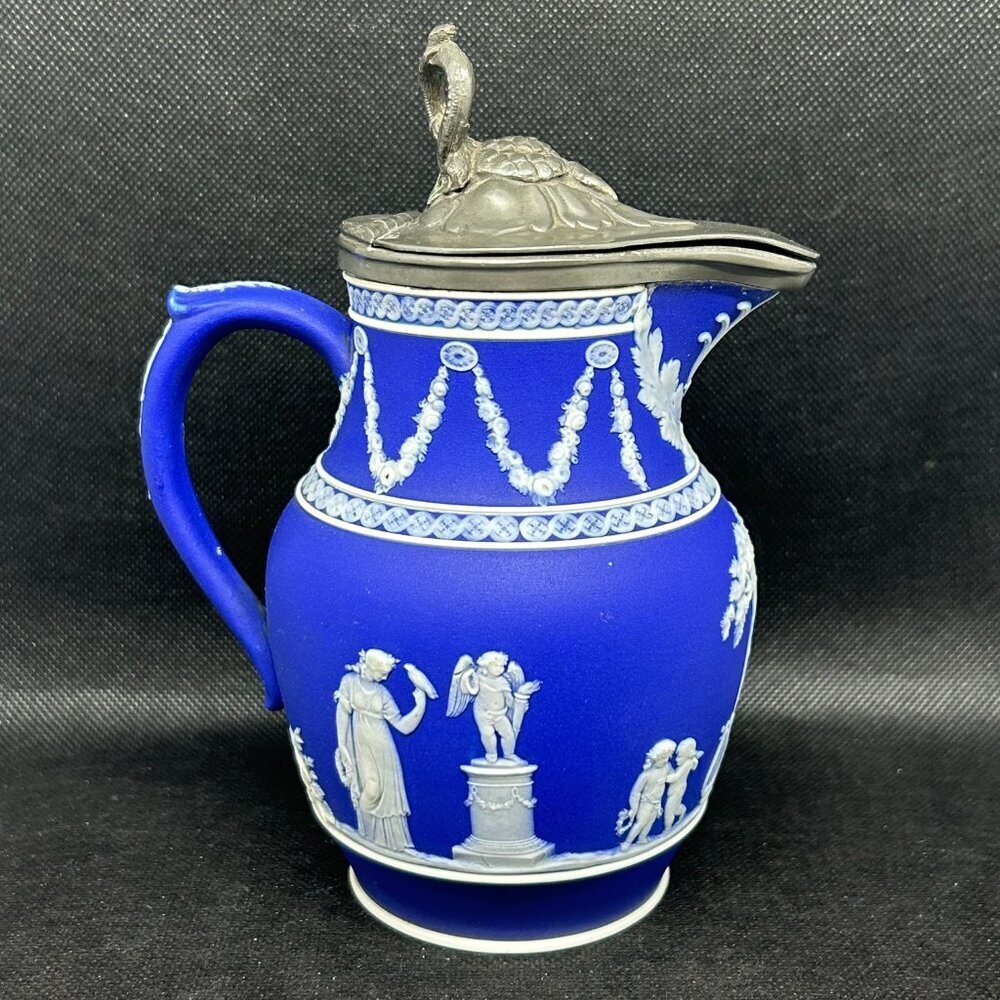 Antique Wedgwood Jasperware rope handled jug/pitcher c. Late 1800s- early 1900’s - Picture 4 of 15